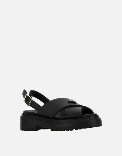 PRADA エンブロイダリーファブリックミュール サンダル　36 PRADA（プラダ） ミュールサンダル 2S2956 1A6 レディース シアリング