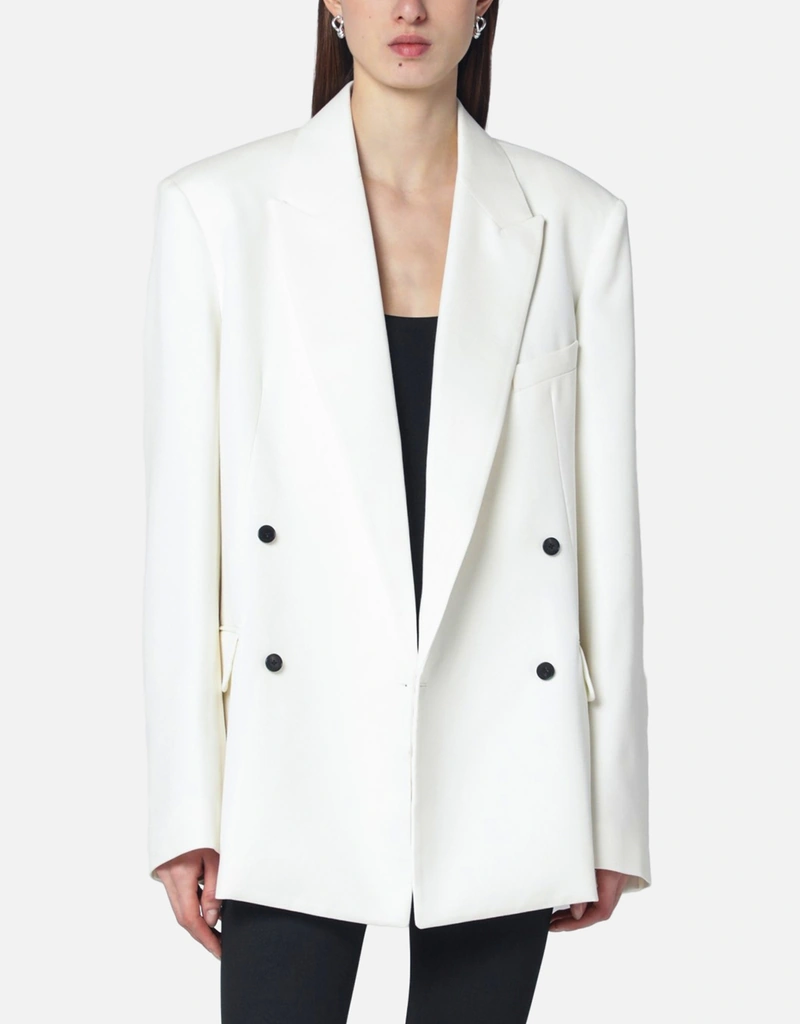 The Frankie Shop ダブルブレストポリエステルジャケット (すべての