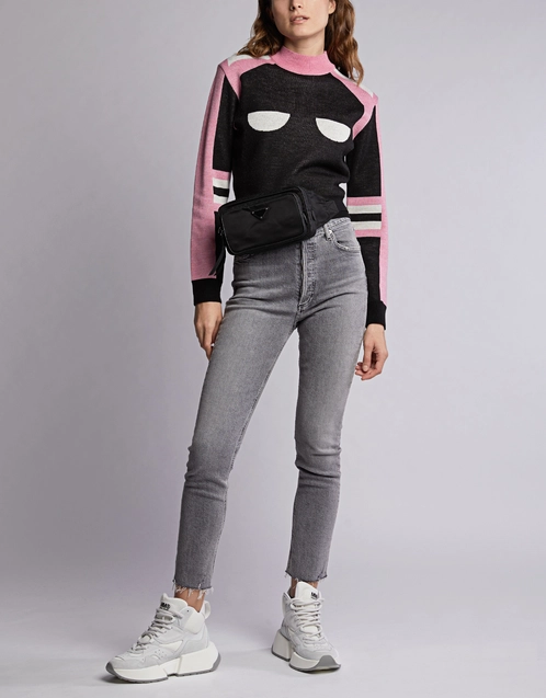 Color-block Cropped Sweater 