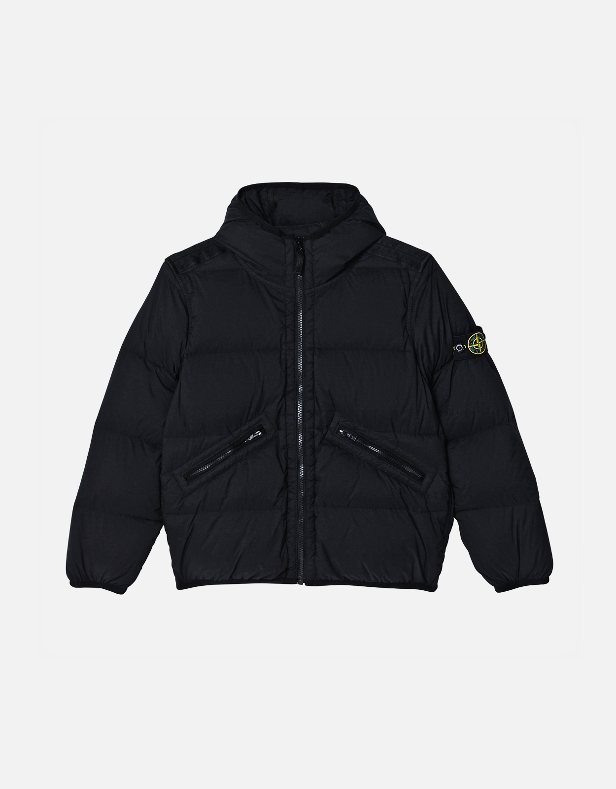 Stone Island Kids キッズ ブラック ナイロン ジップジャケット