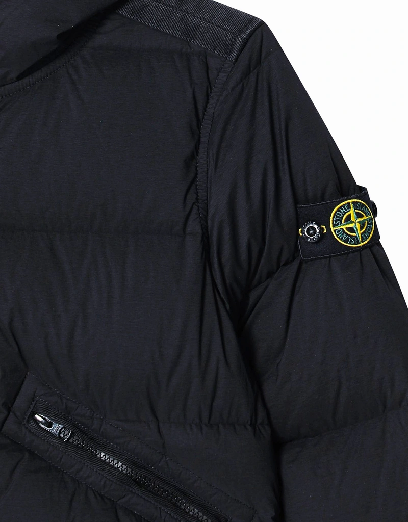 Stone Island Kids キッズ ブラック ナイロン ジップジャケット