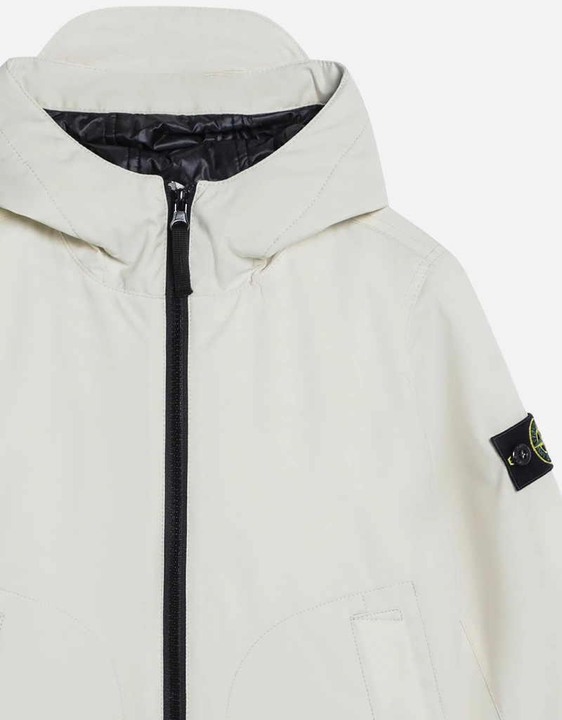 Stone Island Kids キッズ アイボリー ジップ ポリエステルキャンバス