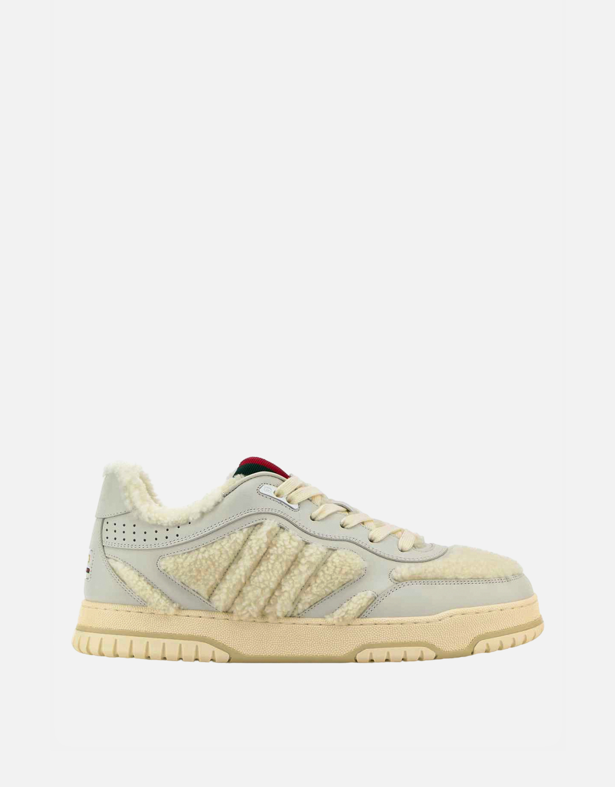 Gucci ホワイトレザーとテディRe-Webスニーカー () IFCHIC.COM