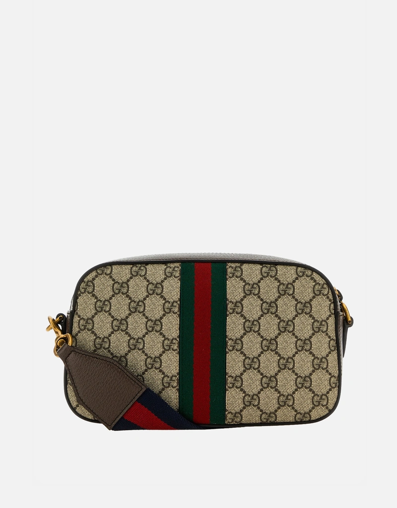 Gucci メンズGGスプリーム小型レザークロスボディバッグ () IFCHIC.COM