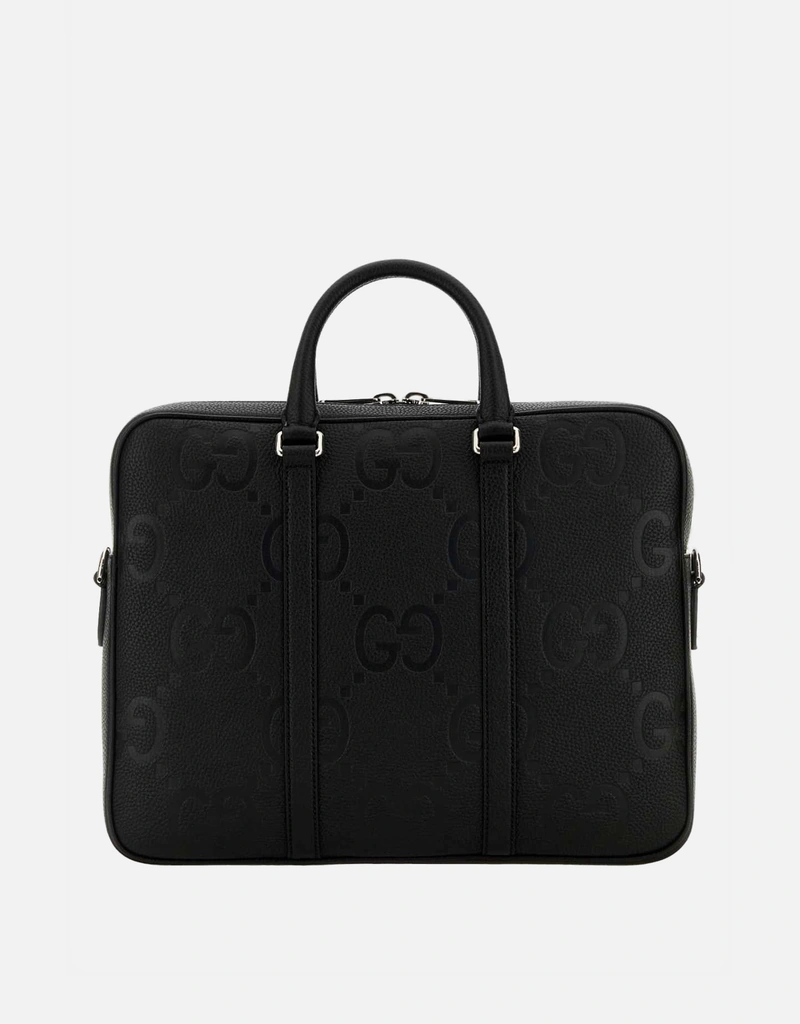 Gucci メンズ ブラック ペブルレザー ブリーフケース () IFCHIC.COM
