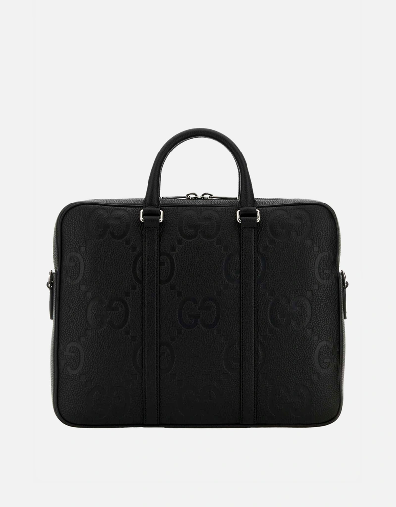 GUCCI ブラックレザー ケース Gucci メンズ ブラック ペブルレザー ブリーフケース () IFCHIC.COM