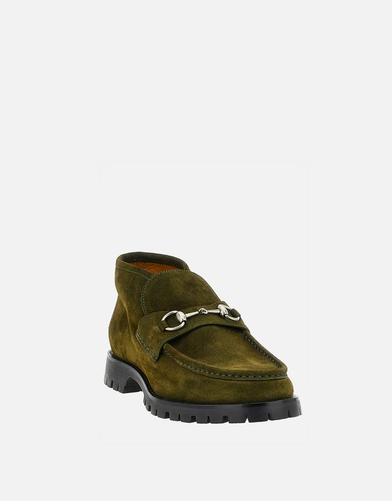 Gucci メンズ ホースビット カーフスキン スエード アンクルブーツ