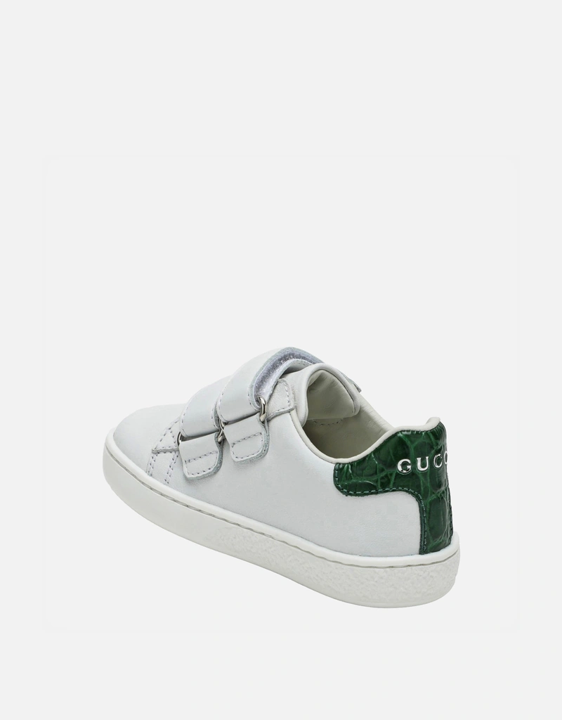 Gucci Kids キッズ ホワイトレザー エーススニーカー (すべての新品