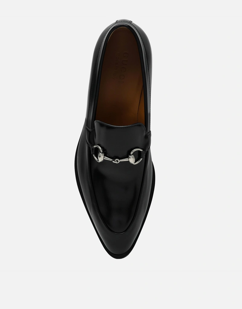 Gucci メンズ ブラックレザーモカシン バックル付き (シューズ) IFCHIC.COM