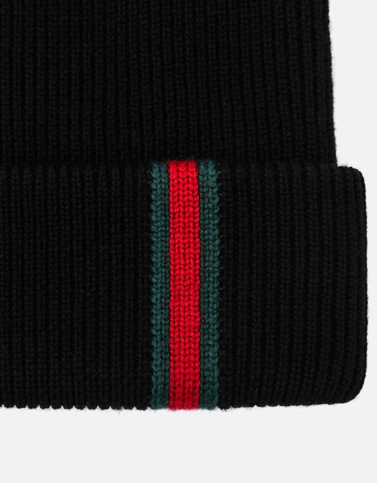 Gucci メンズ ブラックウールハット ウェブディテール付き (アクセサリ