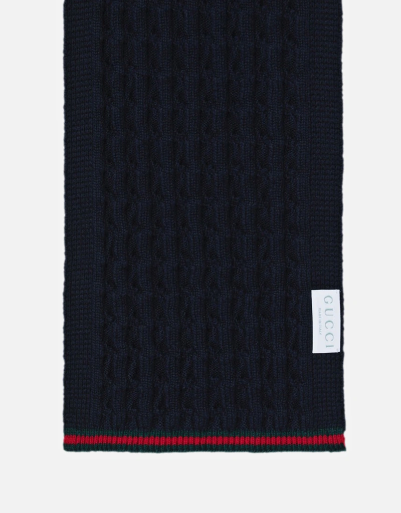 Gucci Kids キッズネイビーブルーウールスカーフ (すべての新品