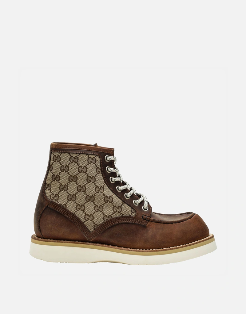 Gucci メンズレースアップレザーアンクルブーツ (シューズ) IFCHIC.COM