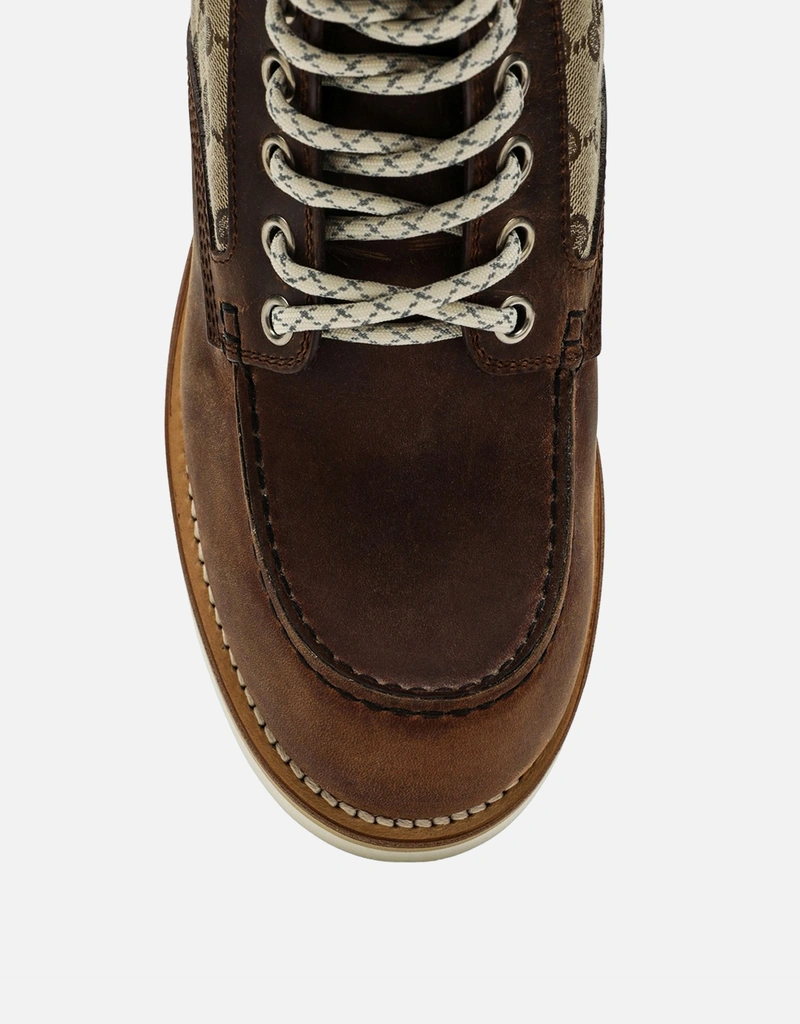 Gucci メンズGGインサートレースアップアンクルブーツ () IFCHIC.COM