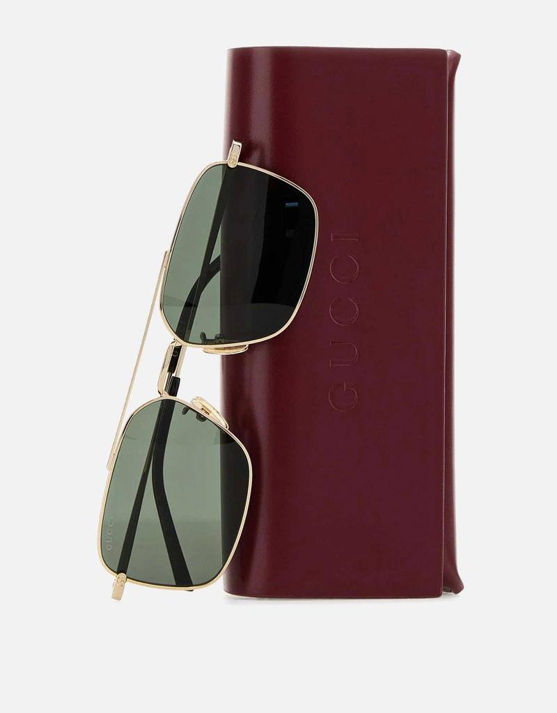 Gucci メンズ 専門的フィット メタル 長方形サングラス () IFCHIC.COM