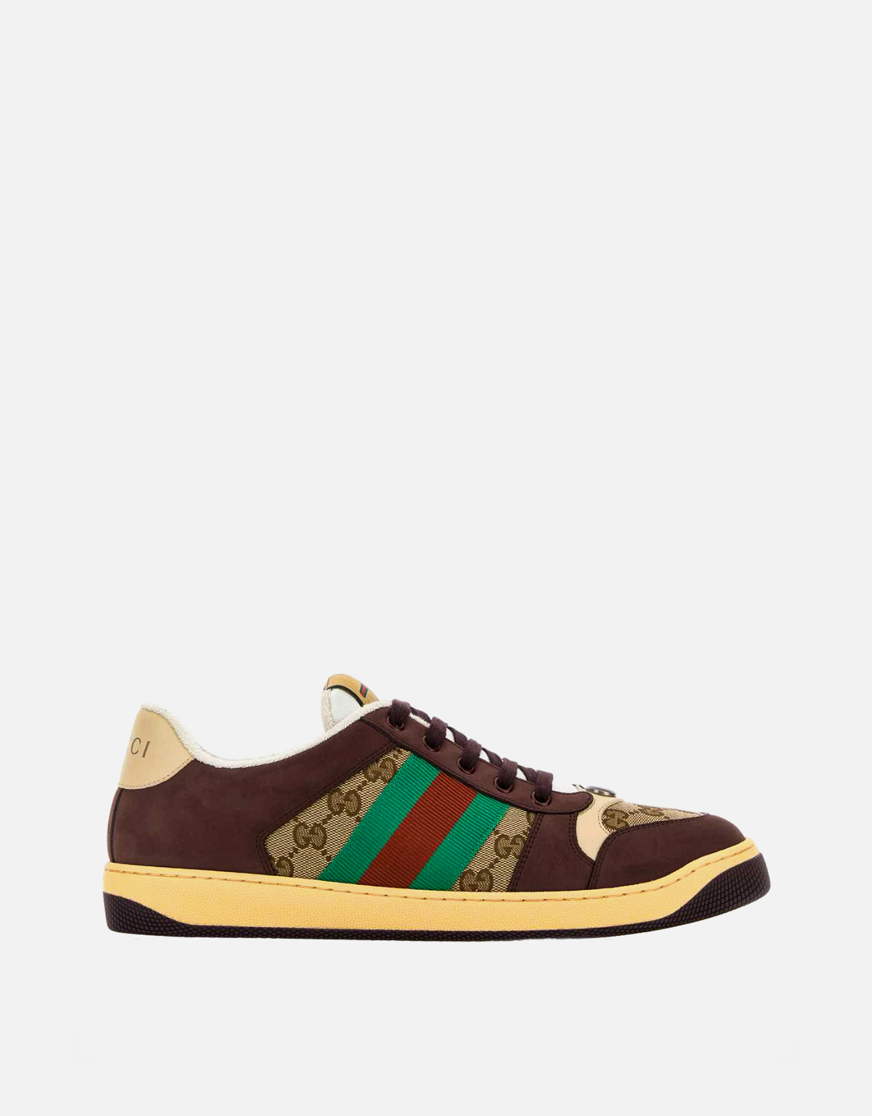 Gucci メンズ マルチカラー レザー＆GGファブリックスニーカー