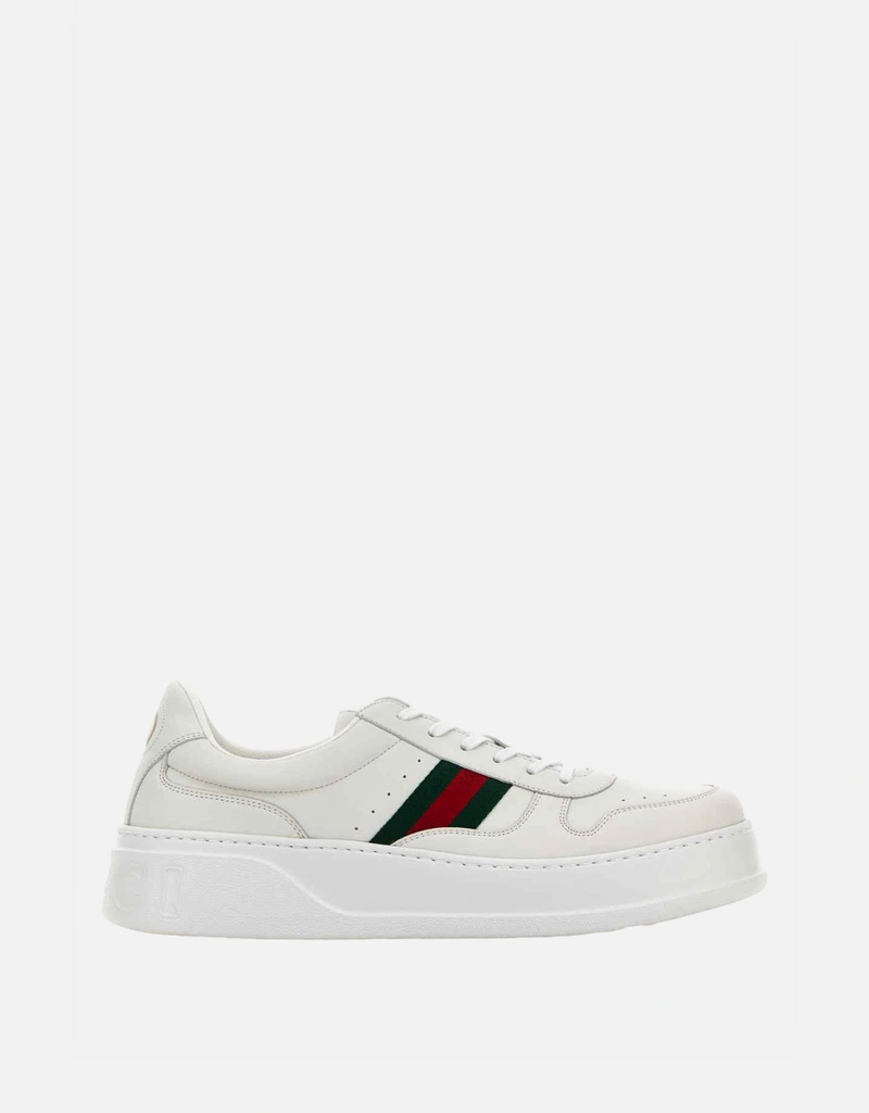 Gucci メンズ ホワイト カーフスキンレザー スニーカー () IFCHIC.COM