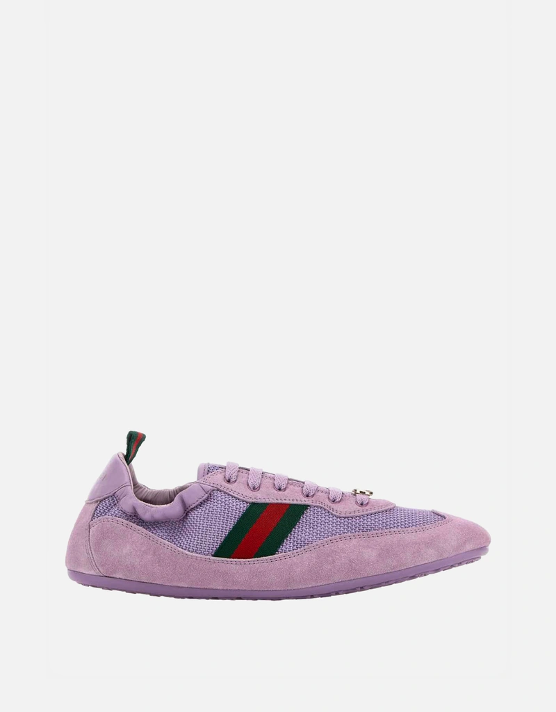 GUCCI　シマ　バレエシューズ　38.5 パープル Gucci Women's Shift Fabric and Suede Sneakers () IFCHIC.COM