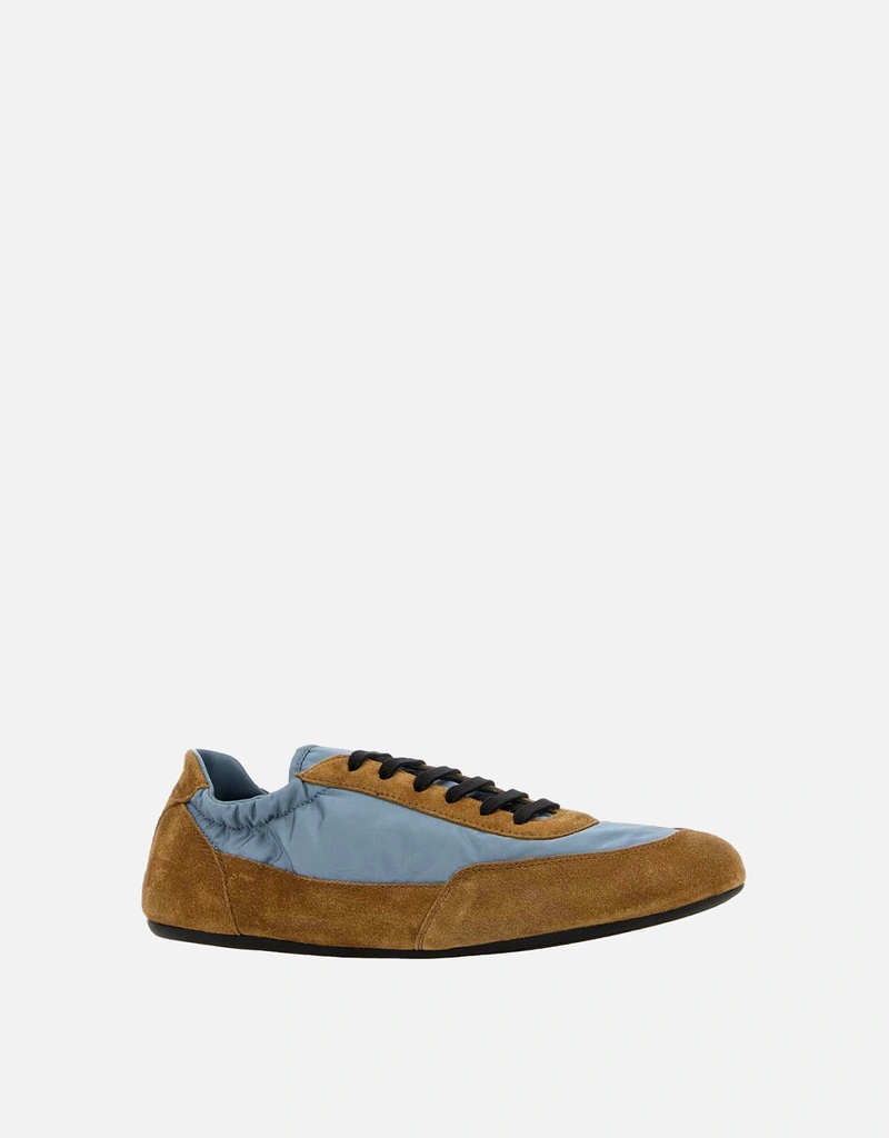 PRADA スエード モカシン 37.5 Prada ツートーンRe-Nylonとスエードの折りたたみスニーカー () IFCHIC.COM