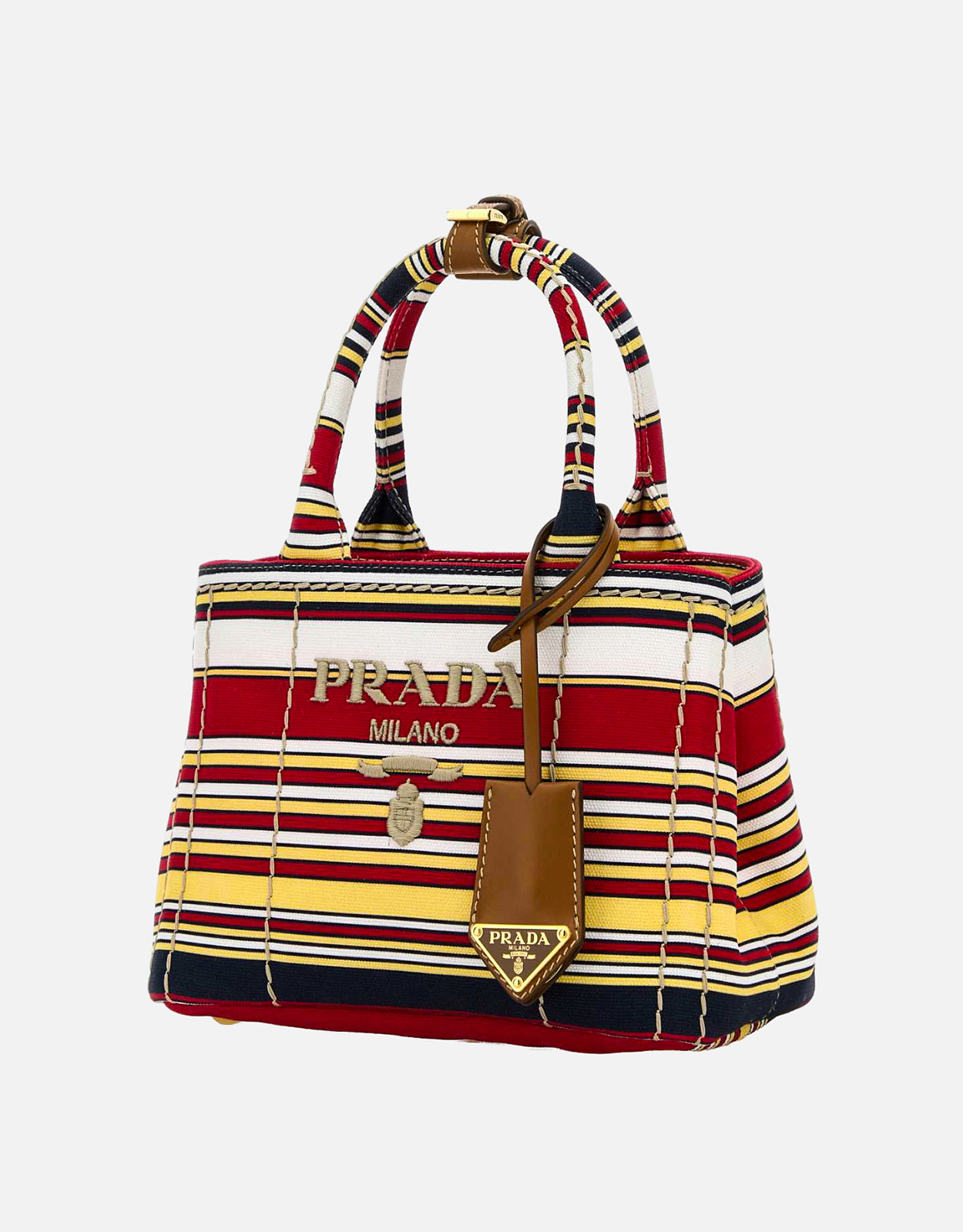 Prada コットンキャンバスストライプミニバッグ () IFCHIC.COM