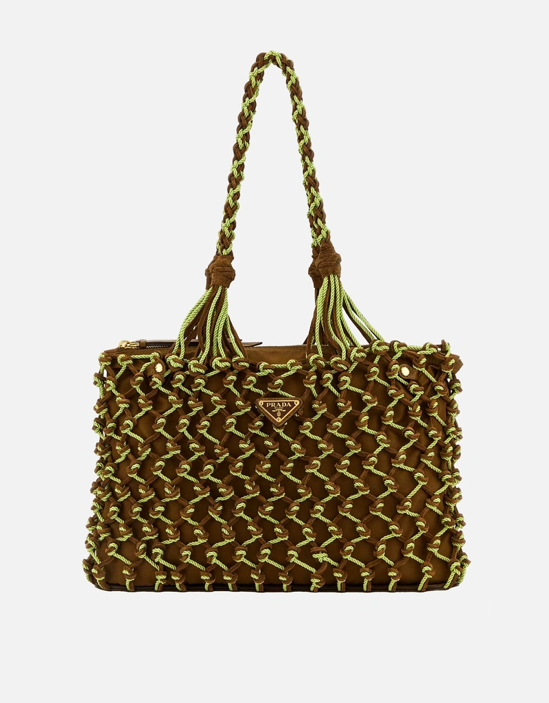 Prada ツートーンメッシュショッピングバッグ () IFCHIC.COM