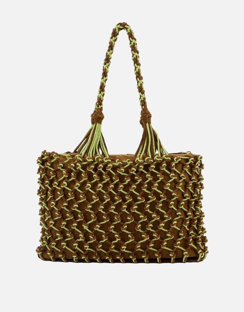 Prada ツートーンメッシュショッピングバッグ () IFCHIC.COM