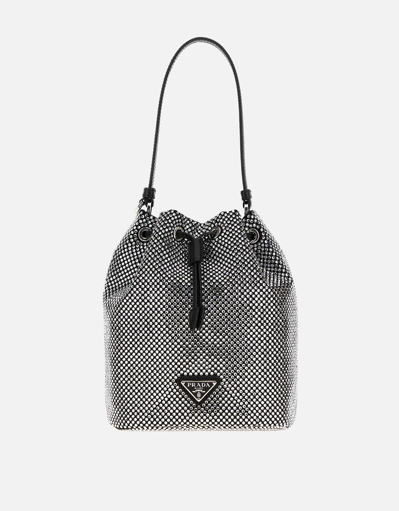 Prada 刺繍入りサテンバケットバッグ () IFCHIC.COM
