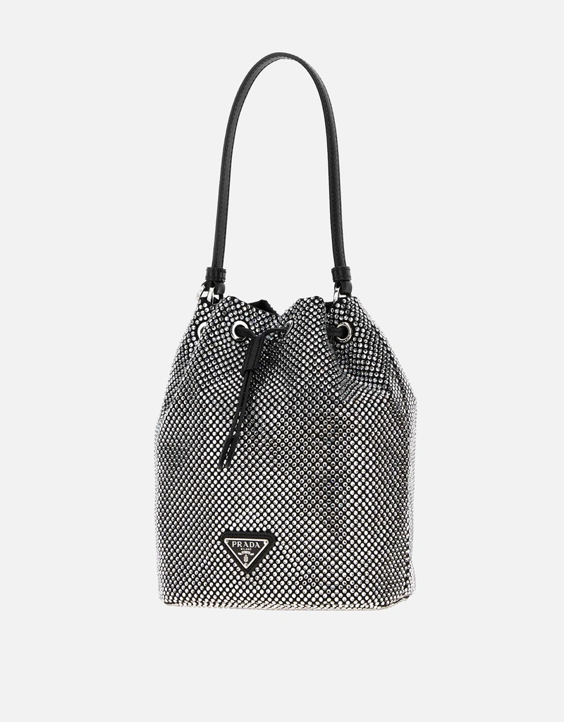 Prada 刺繍入りサテンバケットバッグ () IFCHIC.COM