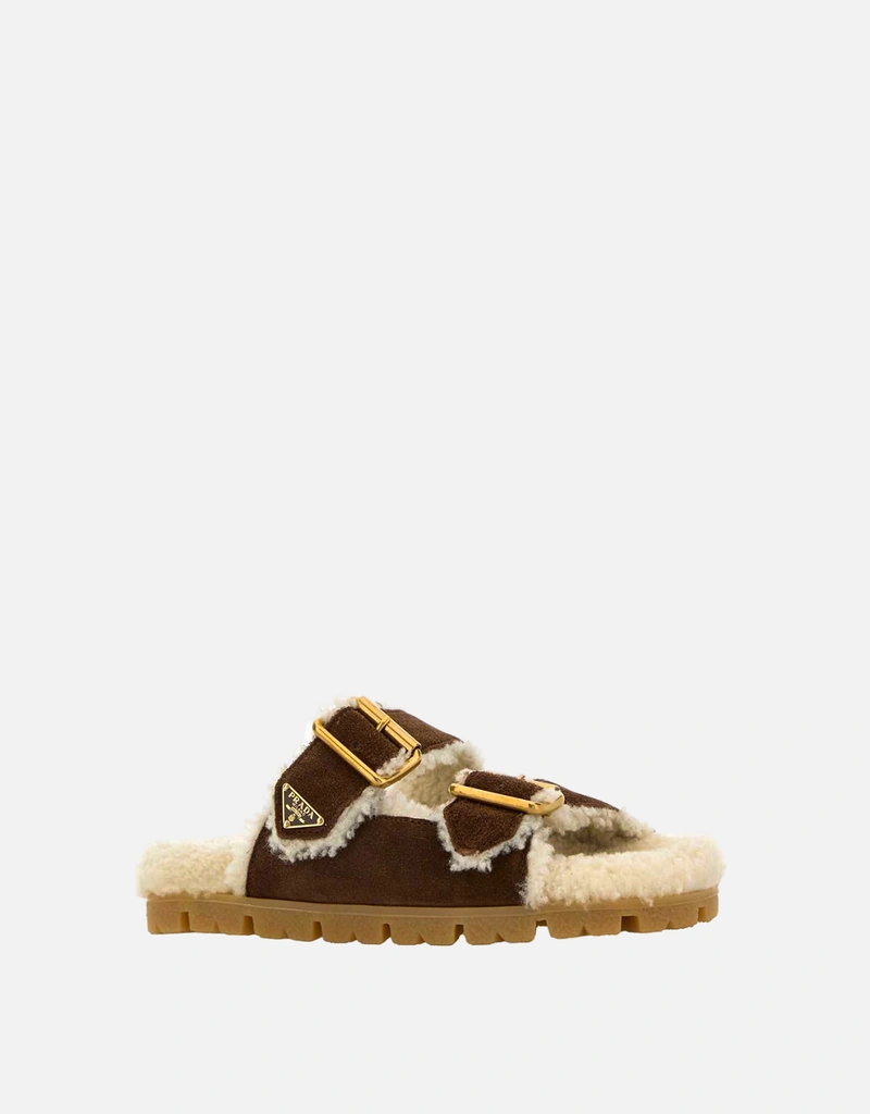 Prada ブラウンスエードスリッパ () IFCHIC.COM