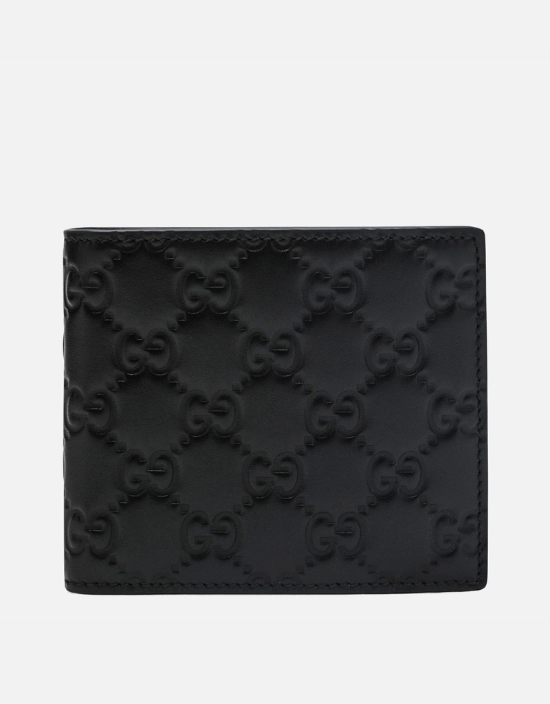 Gucci メンズブラックレザービフォールドウォレットコインポケット付き (アクセサリ,Wallets and Small Leather  Goods,財布) IFCHIC.COM