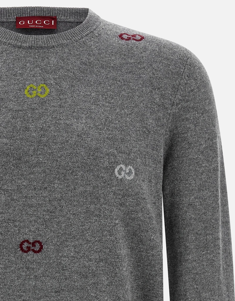 Gucci メンズ ファインカシミヤ インターシャ セーター (すべての新品