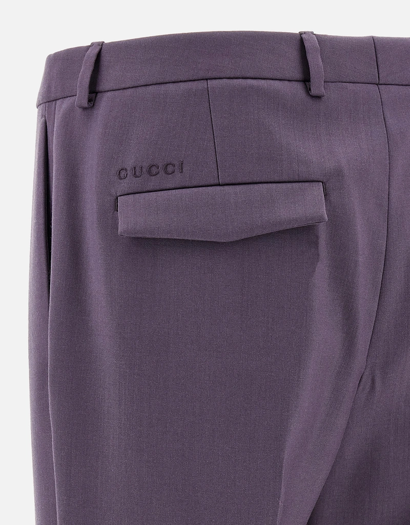 Gucci メンズウール仕立てストレートレッグパンツ (すべての新品