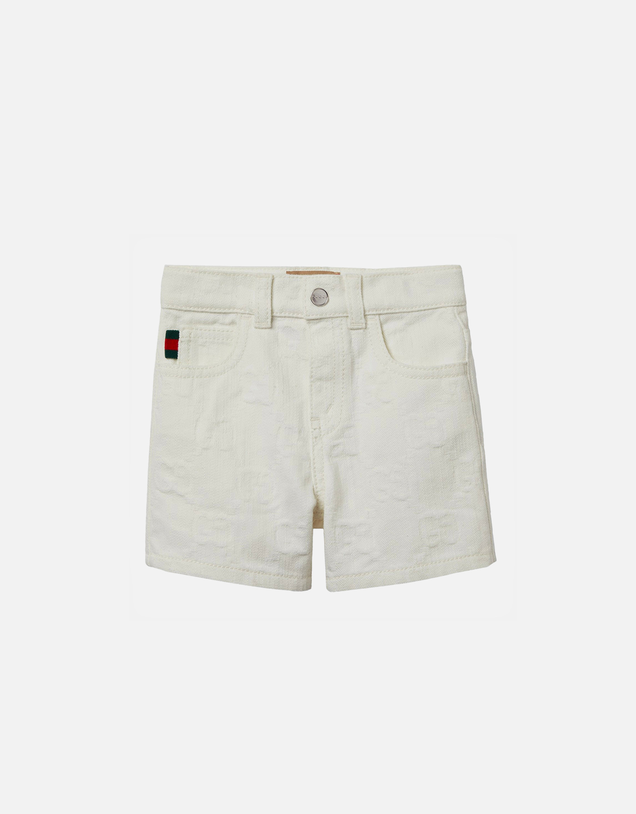Gucci Kids キッズ ホワイトデニム GGジャカード ショーツ (すべての