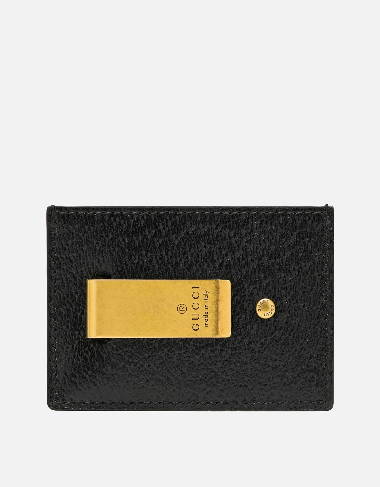 Gucci メンズブラックレザーマネークリップ (アクセサリ,Wallets and