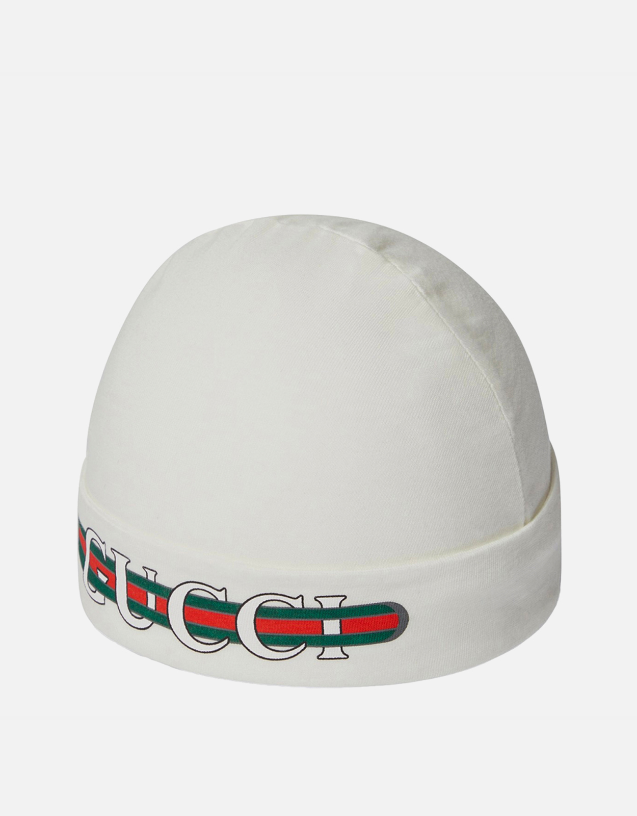 Gucci Kids キッズ ホワイトコットンキャップ ロゴプリント付き