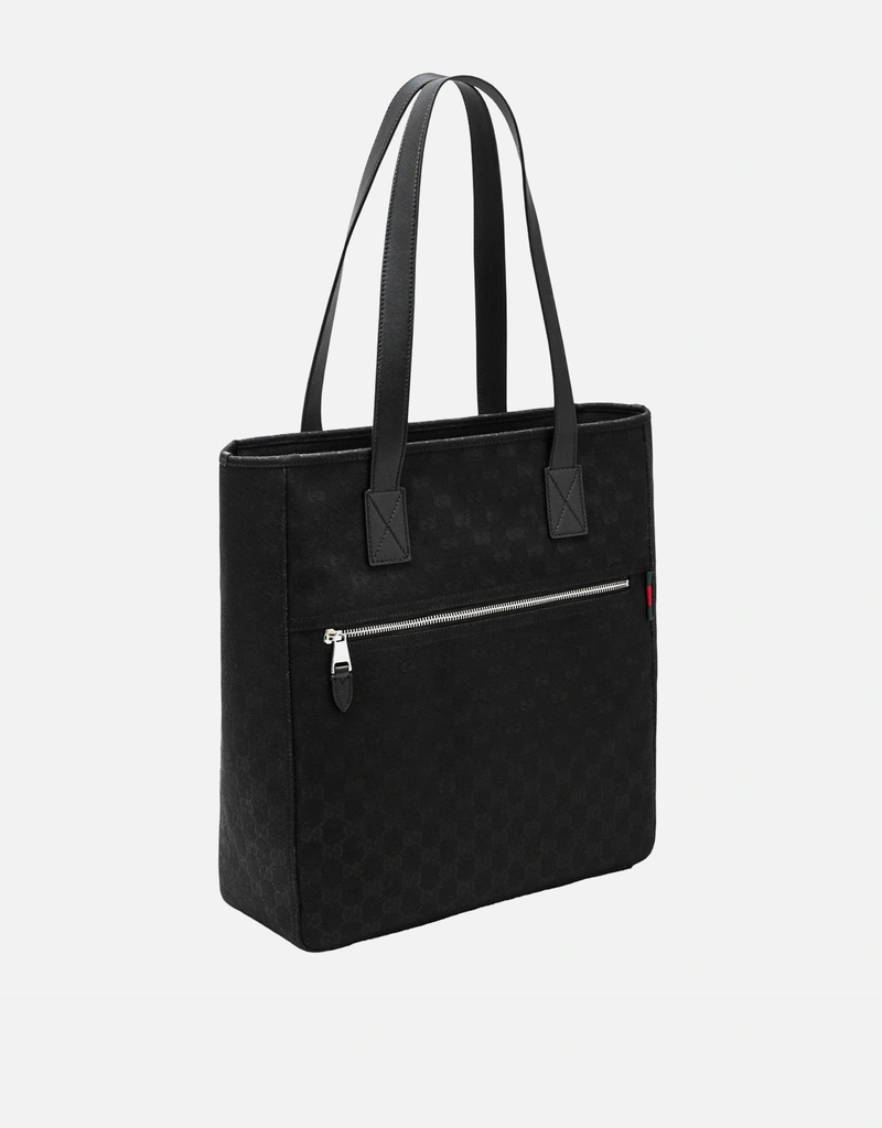 Gucci メンズGgブラックレザーショッピングバッグ (バッグ) IFCHIC.COM