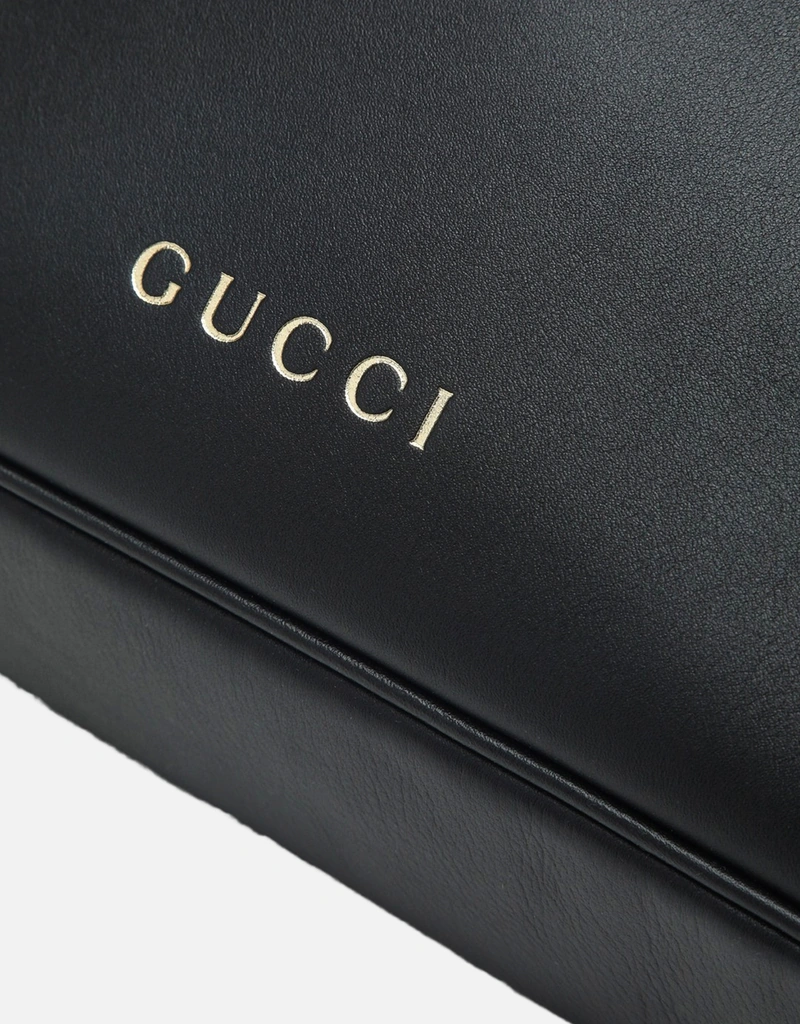 Gucci ラージブラックレザーショルダーバッグ (すべての新品) IFCHIC.COM