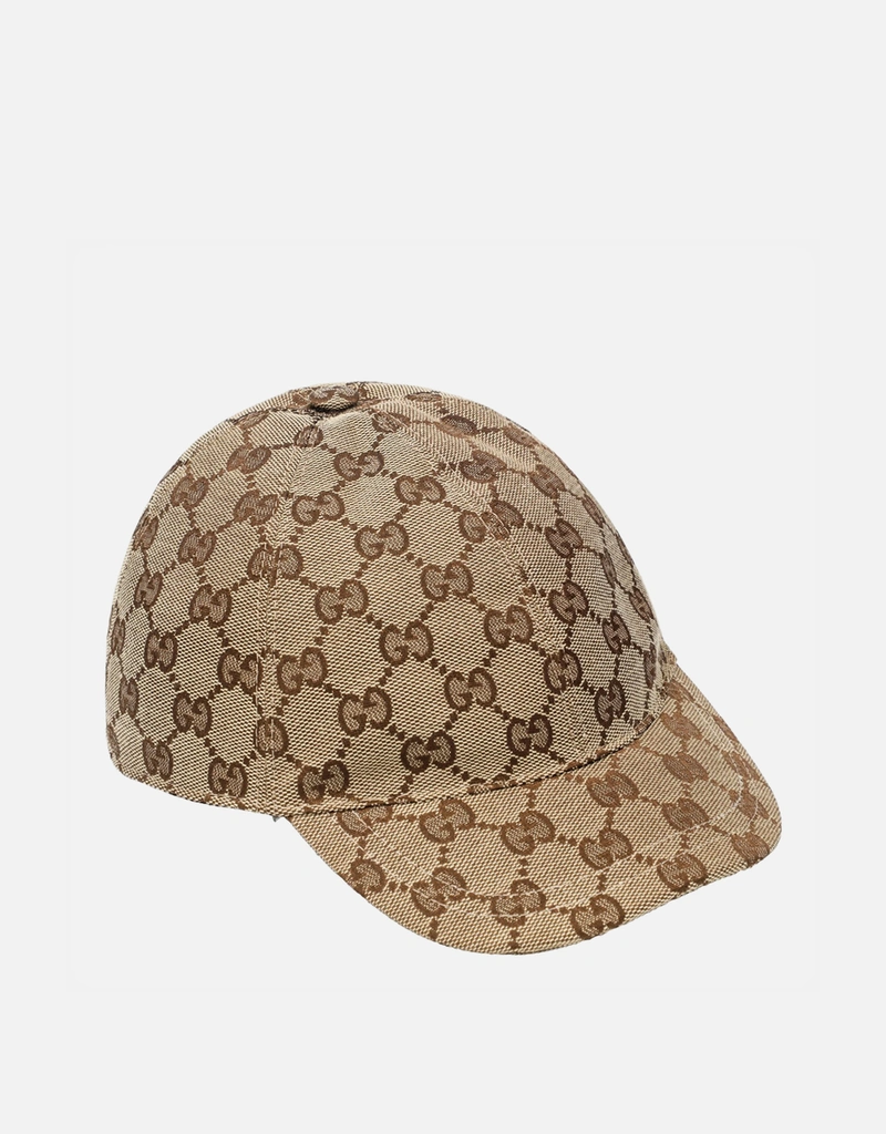 Gucci Kids キッズ ベージュとエボニー コットン ベースボールキャップ