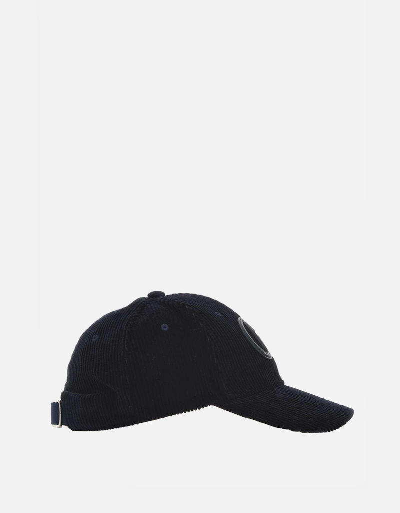 Gucci メンズネイビーブルーコーデュロイベースボールキャップ