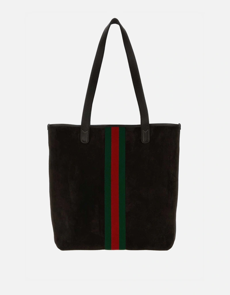 Gucci メンズ オフィディア ブラックスエード ショッピングバッグ