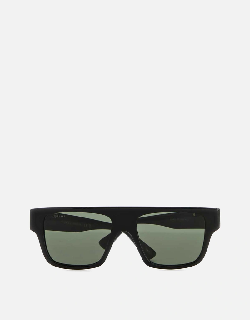 Gucci メンズ長方形フレームブラックアセテートサングラス () IFCHIC.COM