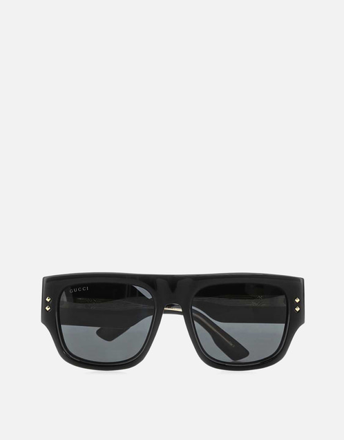 Gucci メンズブラックアセテートスクエアフレームサングラス () IFCHIC.COM