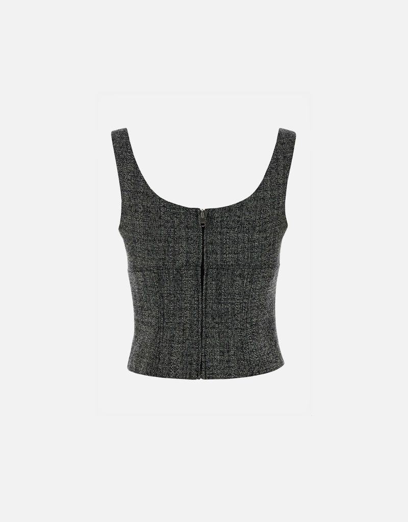 Gucci ウールグリザイユノースリーブスクープネックトップ (すべての