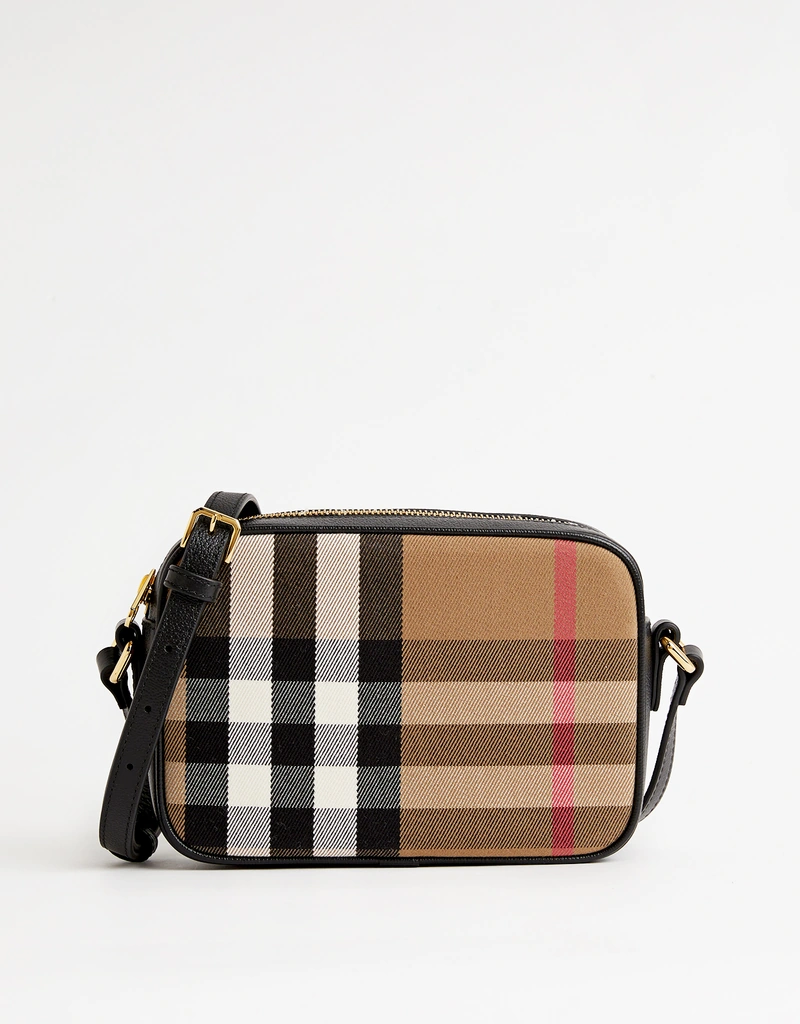 Burberry チェックキャンバスクロスボディカメラバッグ () IFCHIC.COM