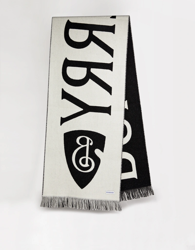 Burberry Unisex Logo Wool Two-Tone Scarf () IFCHIC.COM