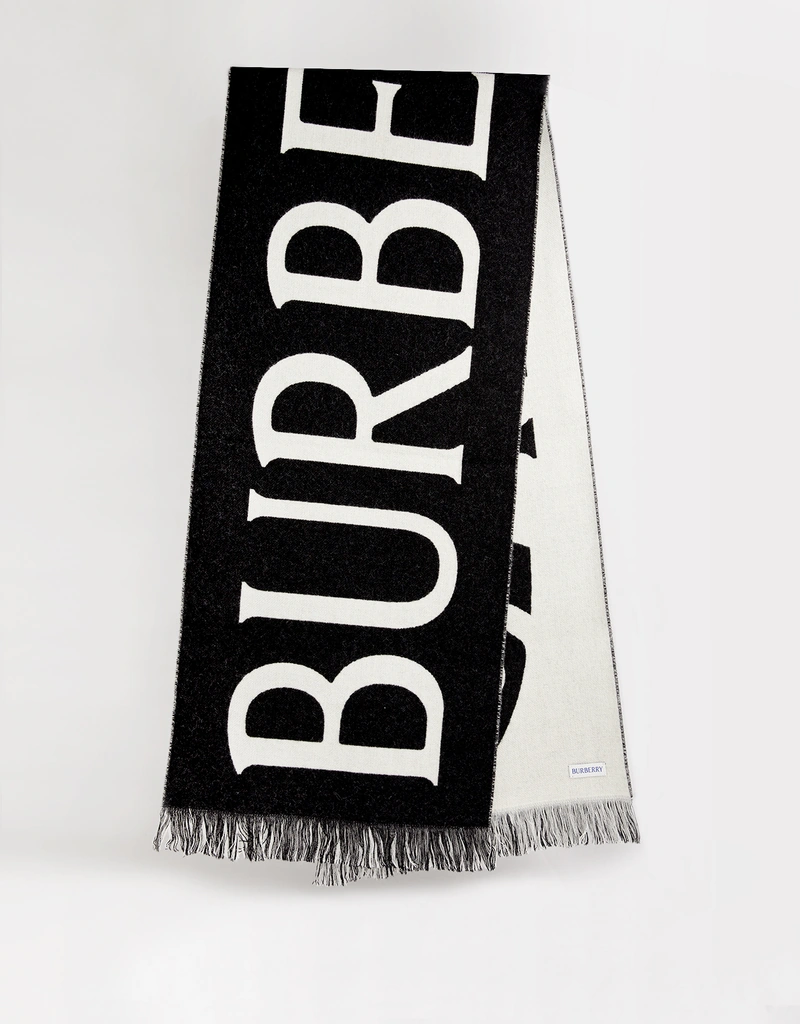 Burberry ユニセックスロゴウールツートーンマフラー () IFCHIC.COM