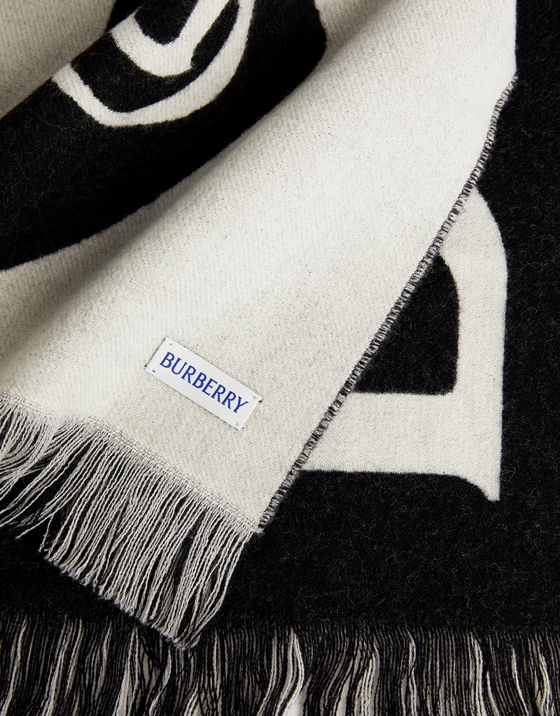 Burberry ユニセックスロゴウールツートーンマフラー () IFCHIC.COM