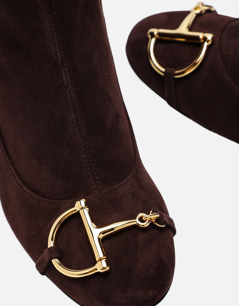 Gucci ハーフホースビットスエードアンクルブーツ (すべての新品