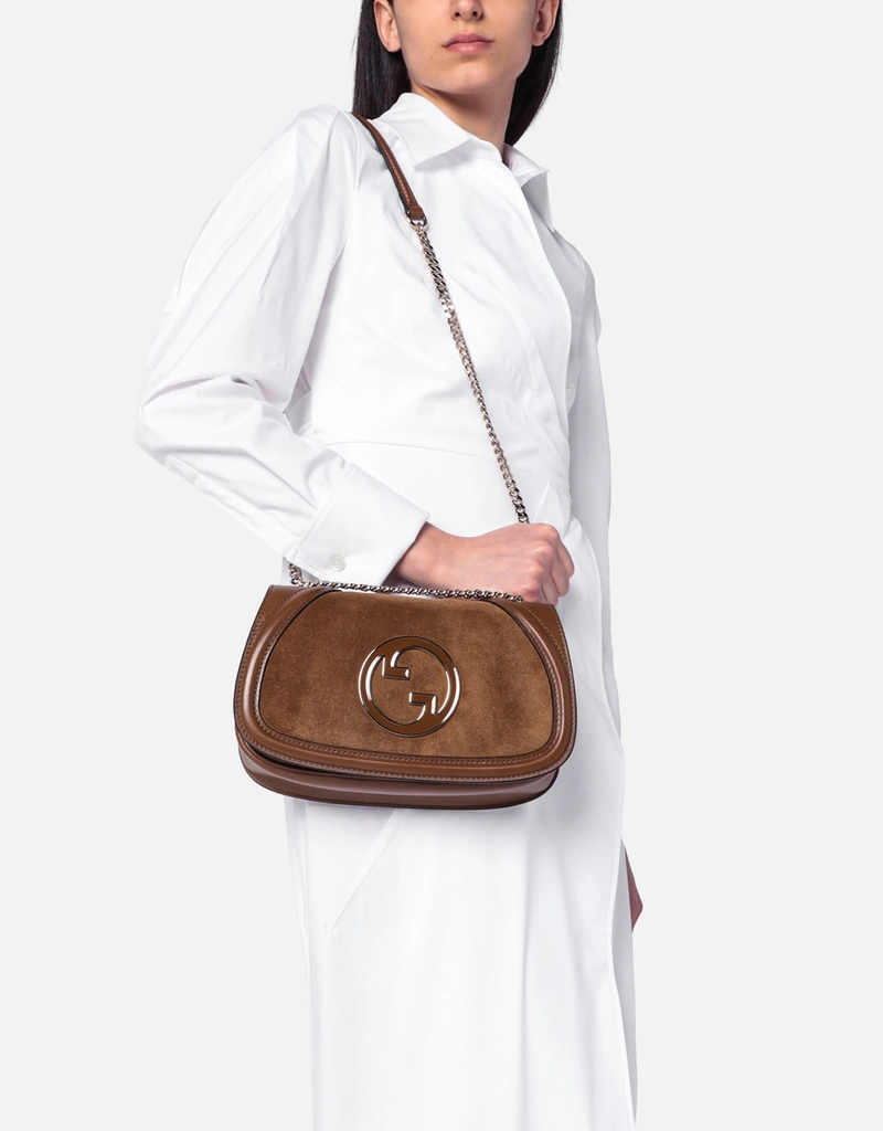 Gucci ブロンドミディアムスエードクロスボディバッグ (すべての新品