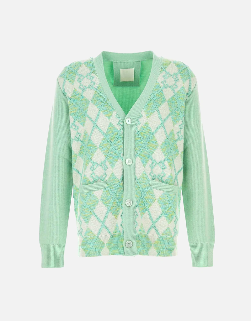 希少　givenchy life リネンカーディガン　メンズ　vitage Givenchy Men's Wool Blend Checked Cardigan () IFCHIC.COM