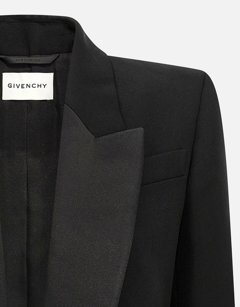 Givenchy ウール クロップド タキシード ジャケット (すべての新品 Givenchy ウール クロップド タキシード ジャケット (すべての新品